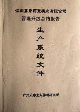深圳市嘉豪何室實(shí)業(yè)有限公司管理升級總結(jié)報告