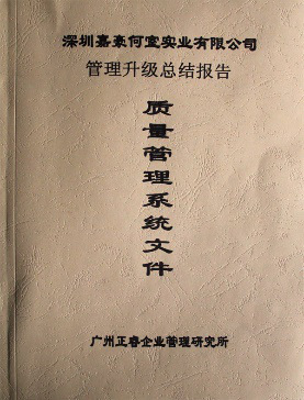 深圳市嘉豪何室實(shí)業(yè)有限公司管理升級總結(jié)報告