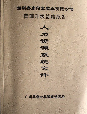 深圳市嘉豪何室實(shí)業(yè)有限公司管理升級總結(jié)報告