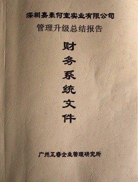 深圳市嘉豪何室實(shí)業(yè)有限公司管理升級總結(jié)報告